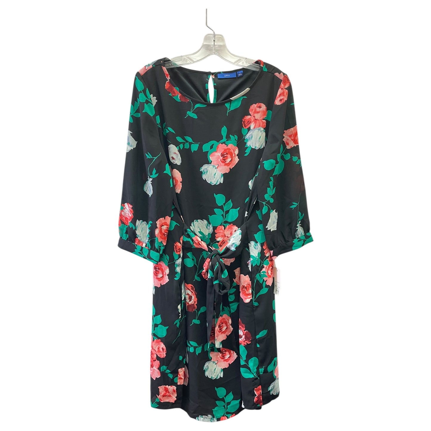 Dress Casual Maxi By Apt 9 In Black & Pink, Size:L