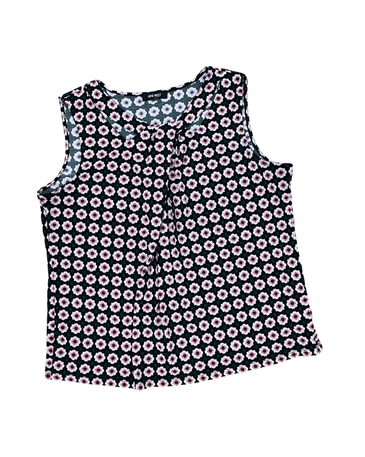 Top Sleeveless By Nine West In Black & Pink, Size:Xl