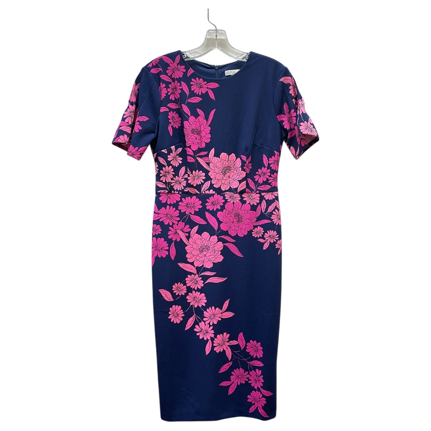 Dress Casual Midi By London Times In Blue & Pink, Size:4