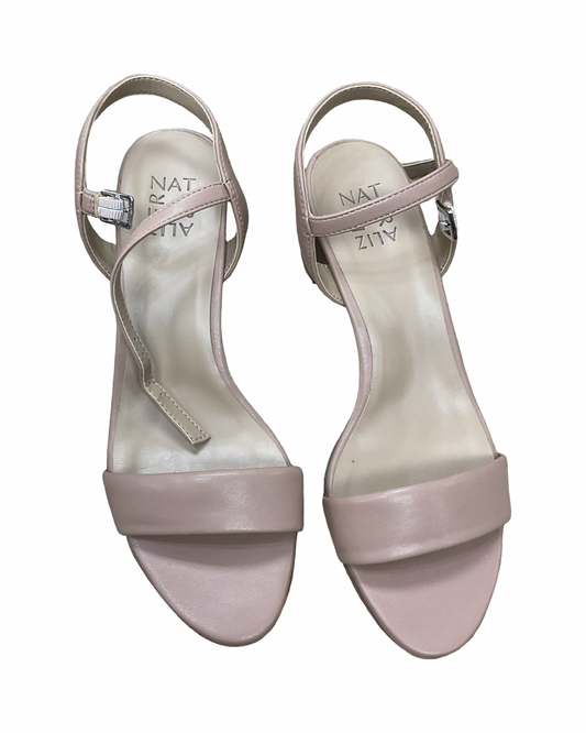 Sandals Heels Block By Naturalizer In Tan, Size:9