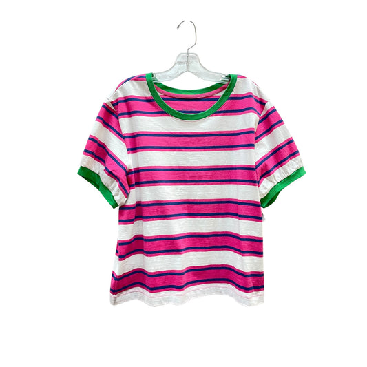 Top Ss By Pilcro In Pink & White, Size:L