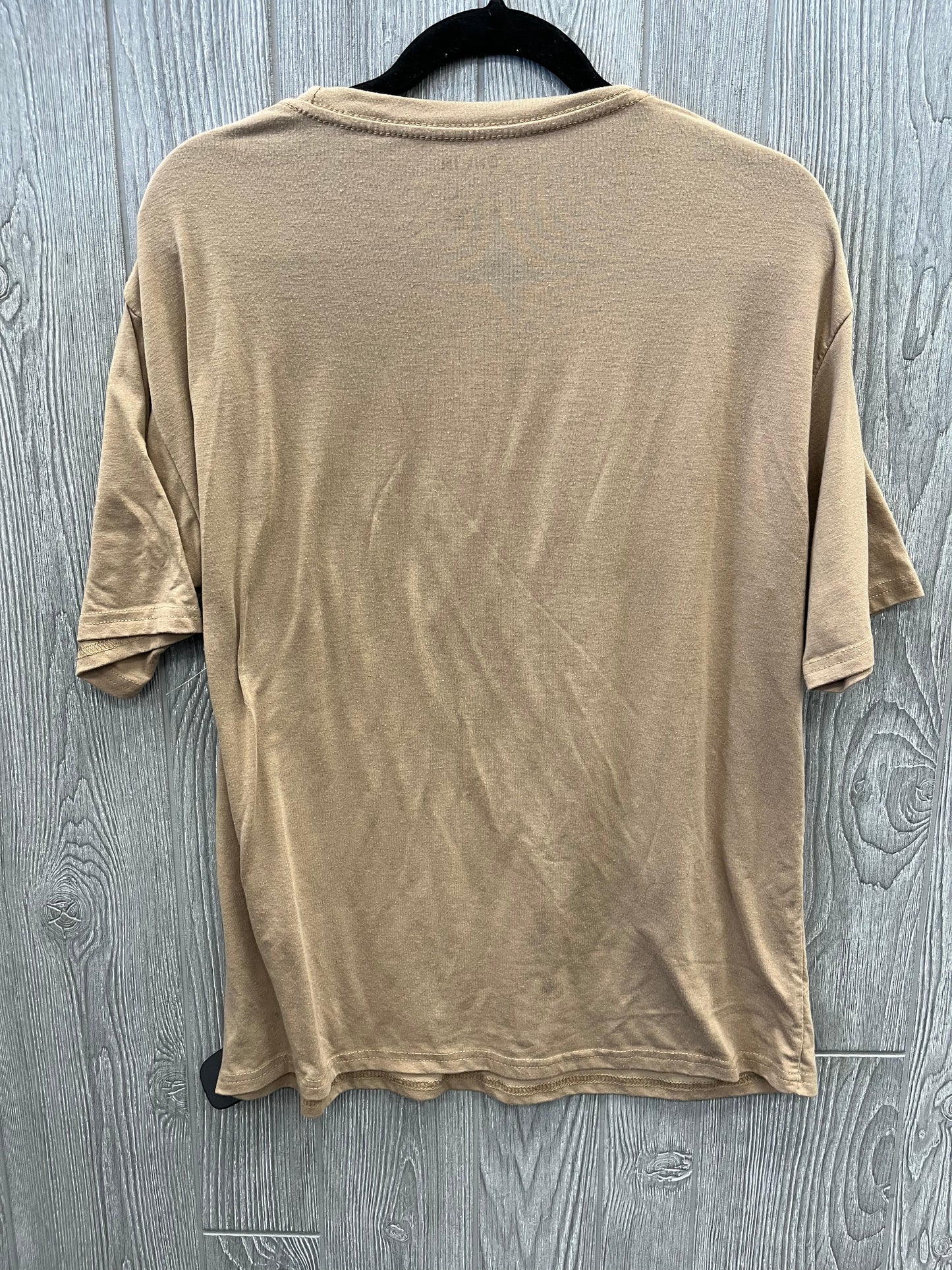 Top Short Sleeve By Shein In Brown, Size: M