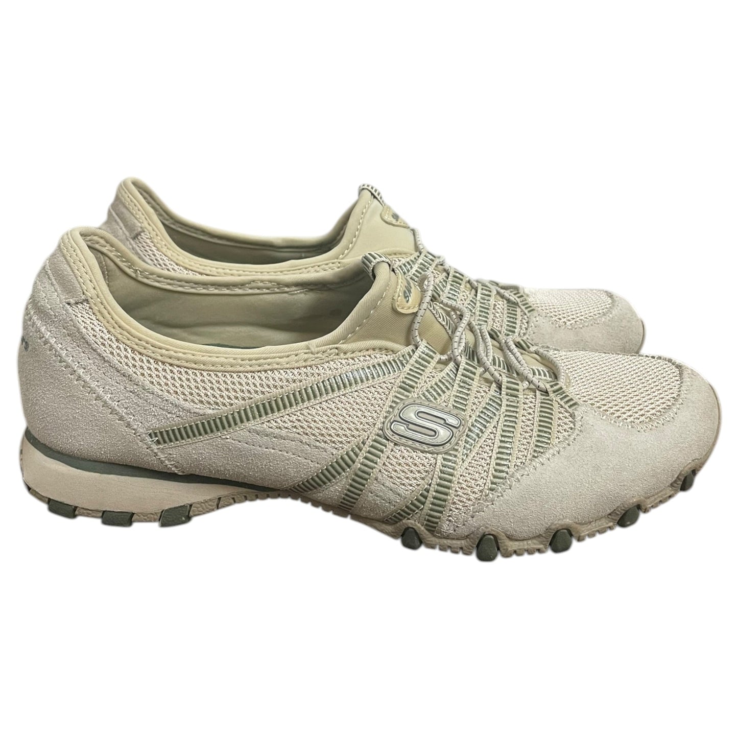 Shoes Sneakers By Skechers In Green & Tan, Size:8