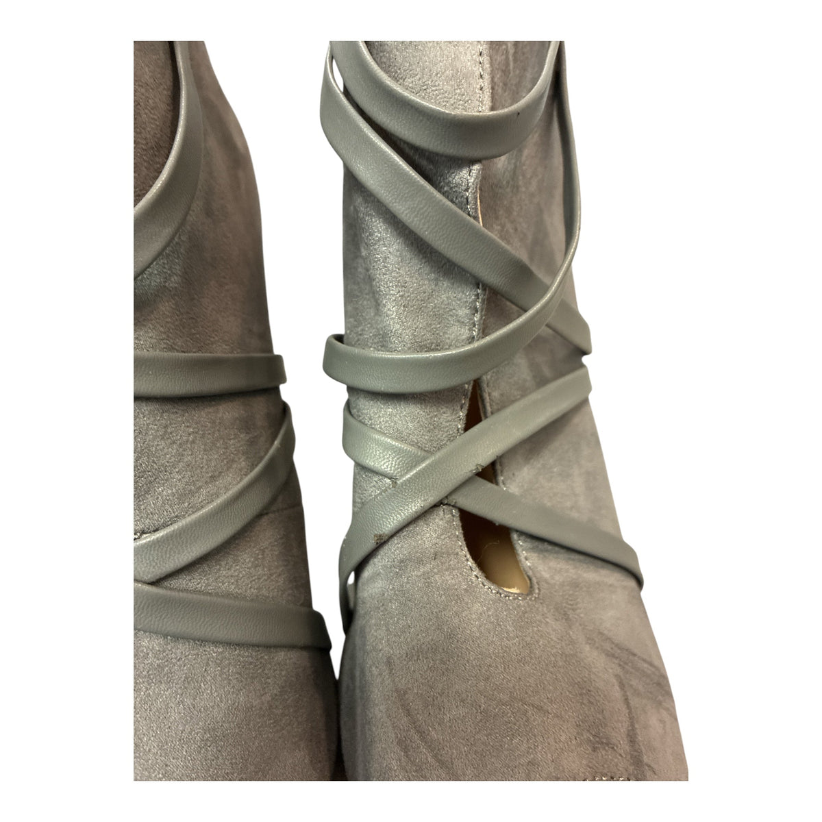 Boots Ankle Heels By Cmf In Grey, Size: 8