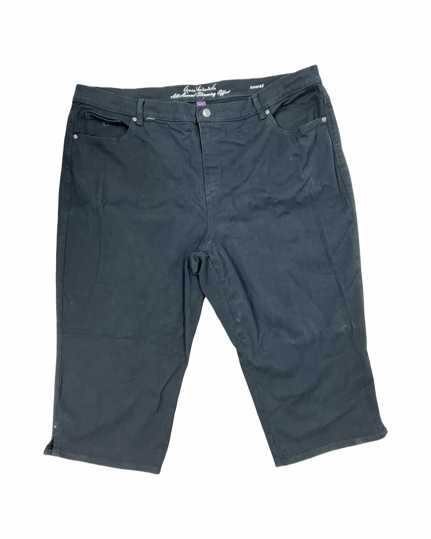 Jeans Cropped By Gloria Vanderbilt In Black Denim, Size:20