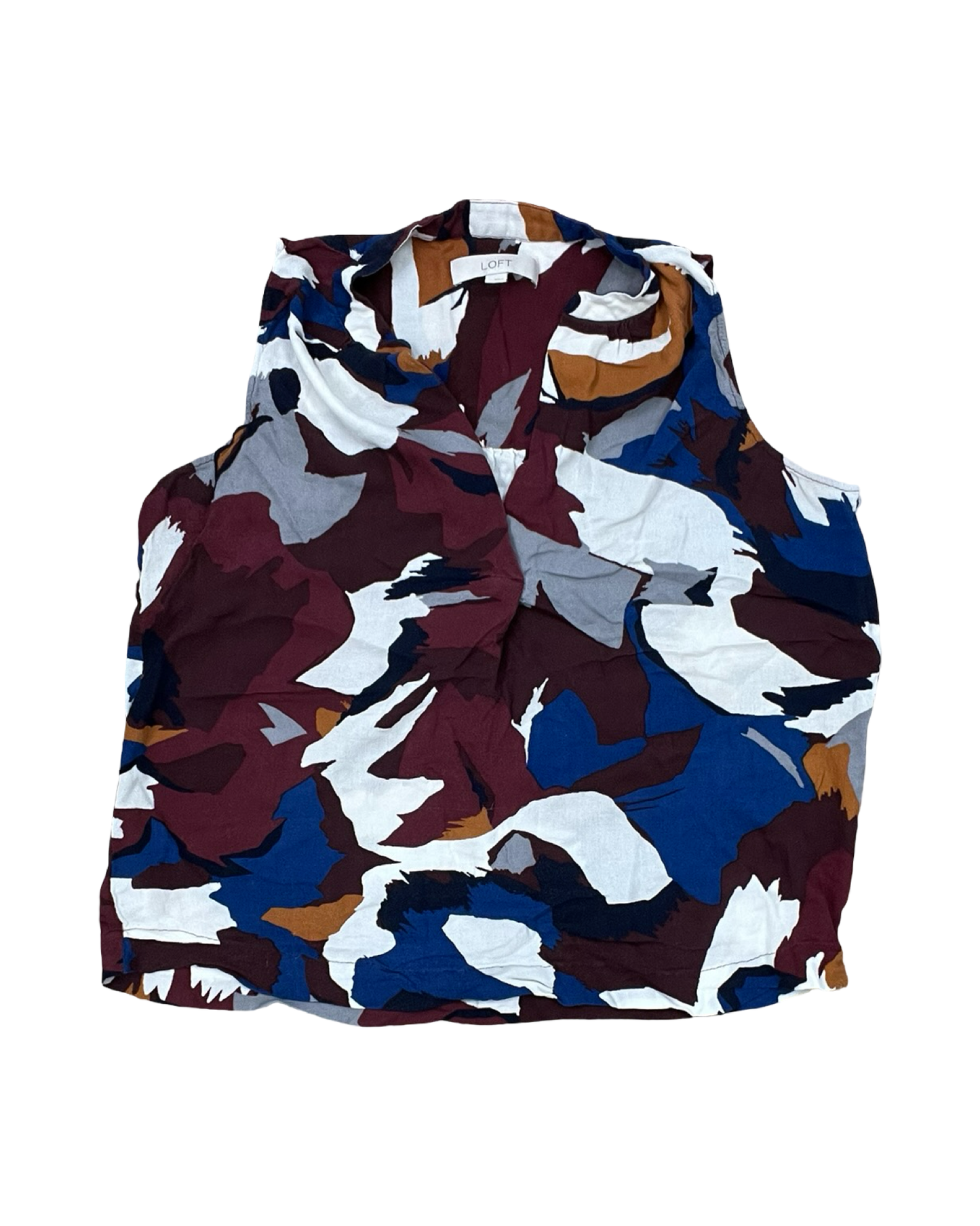Top Sleeveless By Loft In Maroon, Size:L
