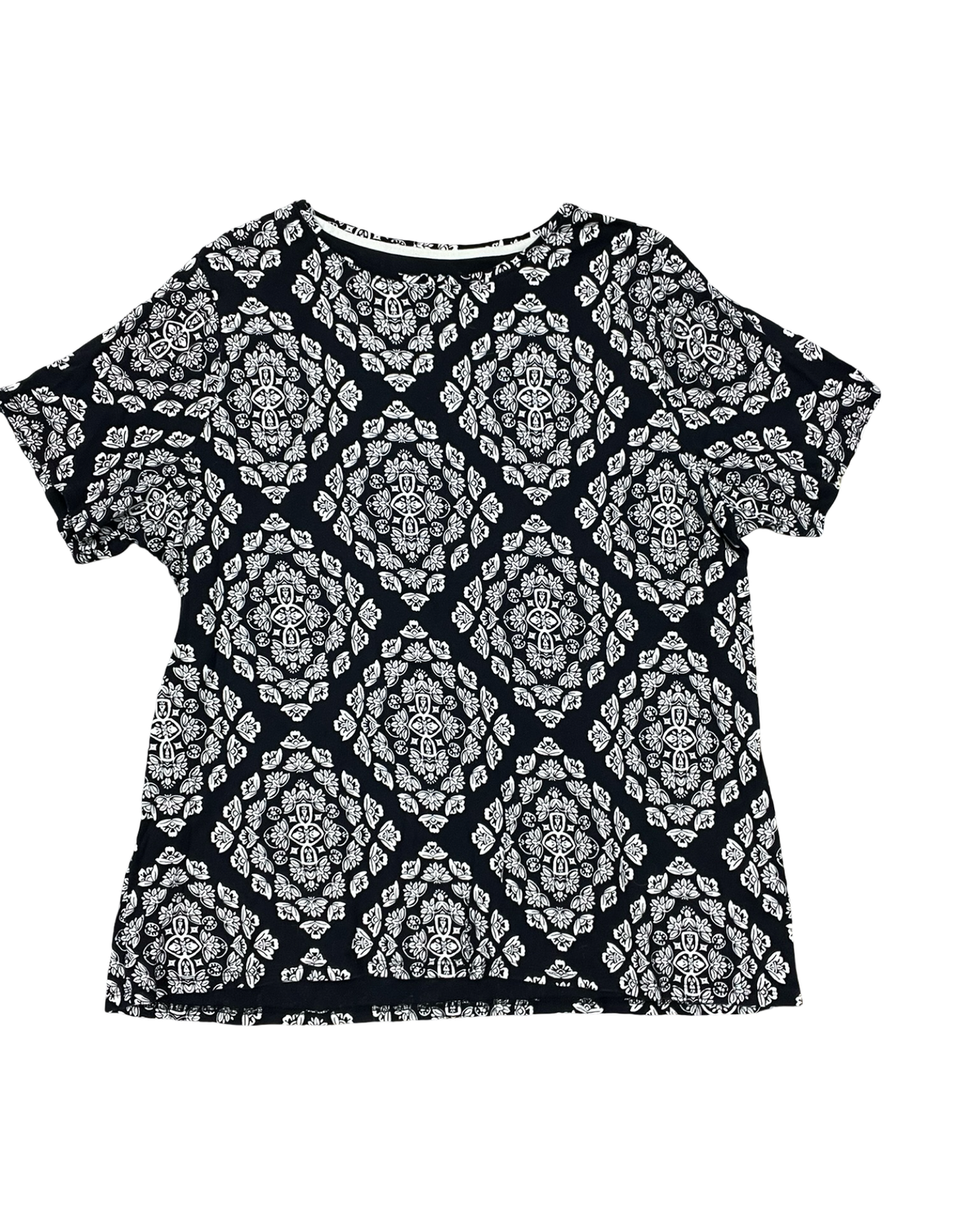 Top Ss By Croft And Barrow In Black & Tan, Size:2X