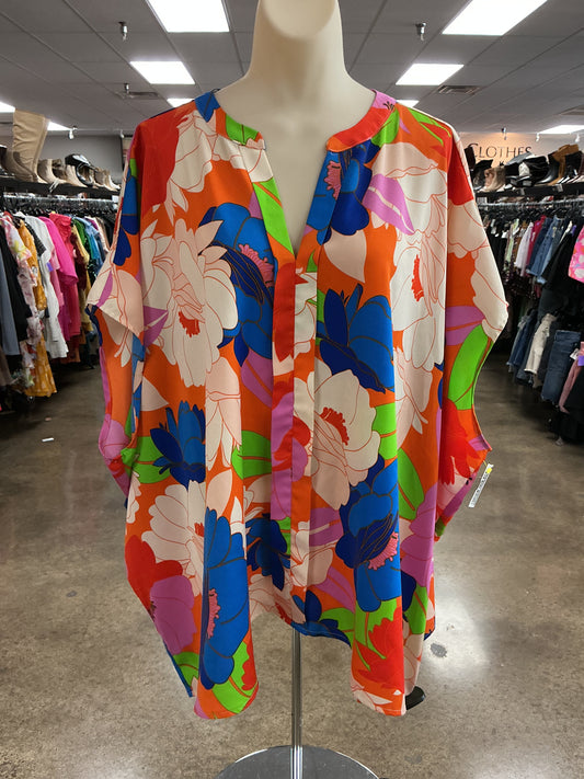 Top Ss By Jodifl In Blue & Orange, Size:L