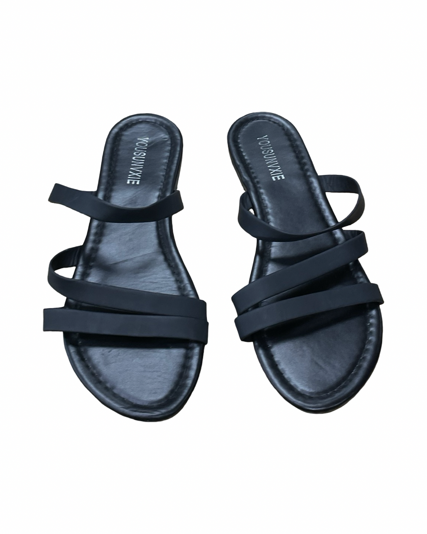 Sandals Flats By Clothes Mentor In Black, Size:9.5