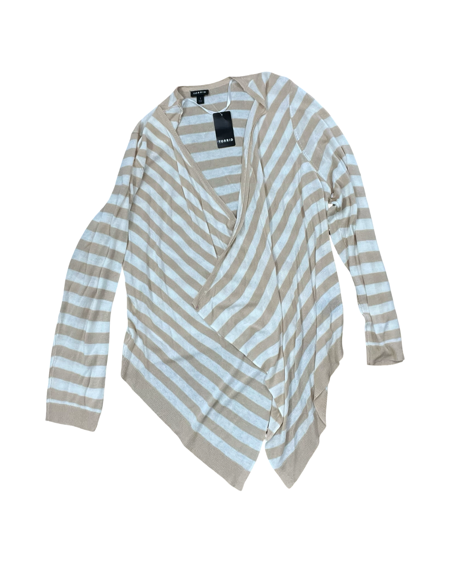 Cardigan By Torrid In Tan & White, Size:1X