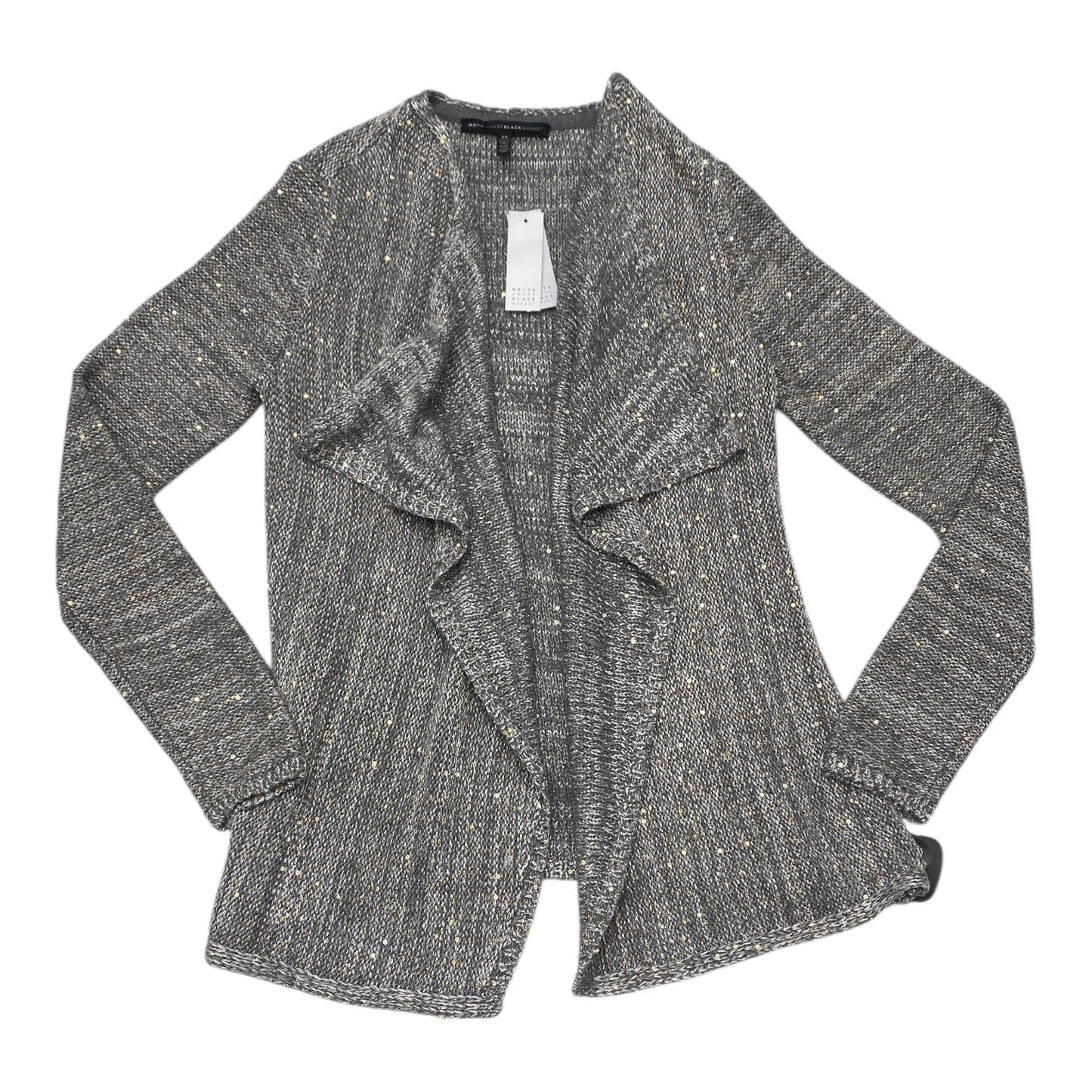 Sweater Cardigan By White House Black Market In Gold & Grey, Size:Xs