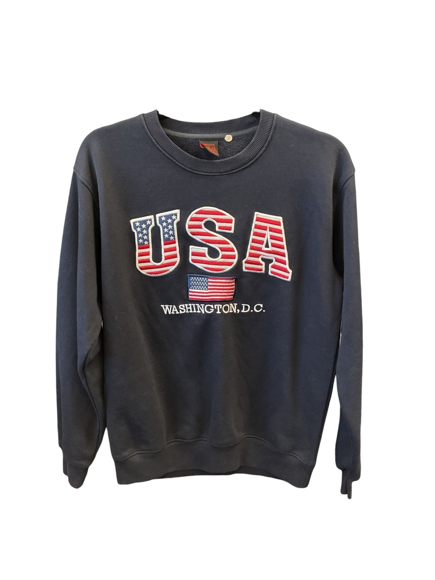Sweatshirt Crewneck By Clothes Mentor In Blue Red & White, Size:M