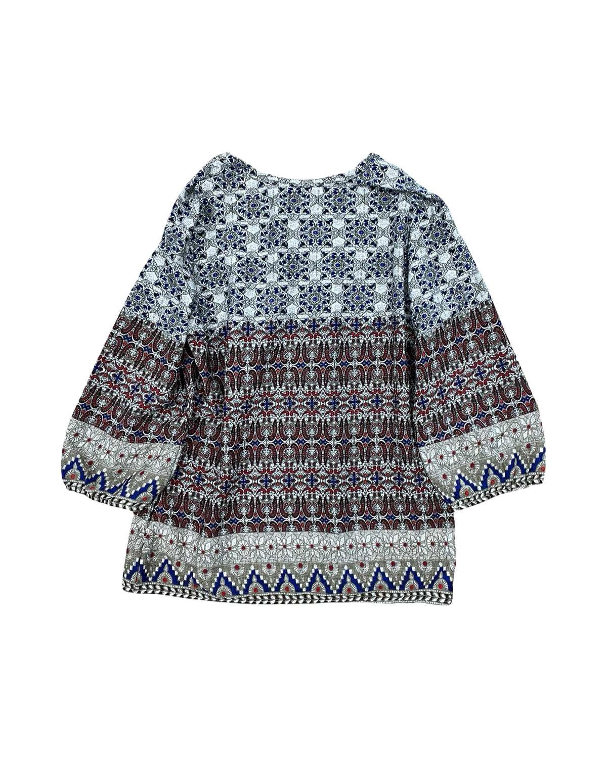 Top Ls By Clothes Mentor In Blue & Cream, Size:M