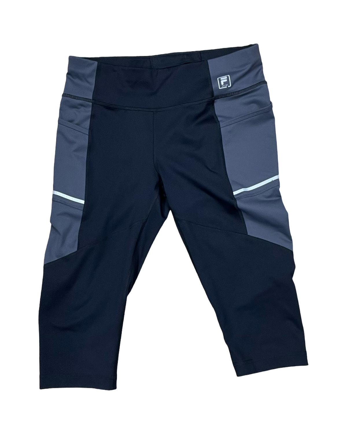Athletic Capris By Fila In Black & Grey, Size:M