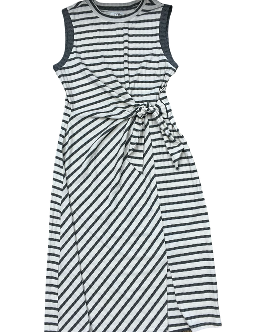 Dress Casual Midi By Maurices In Cream & Grey, Size:L