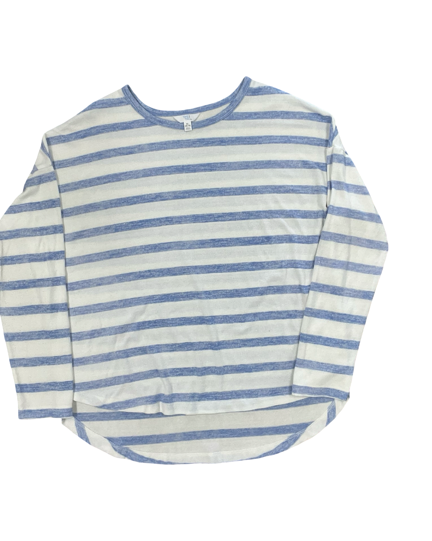 Top Ls By Time And Tru In Blue & White, Size:Xl