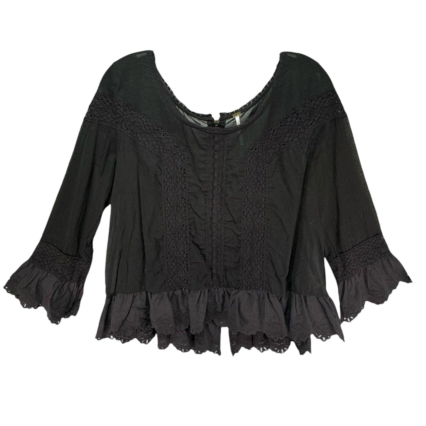 Top Long Sleeve By Free People In Black, Size: M