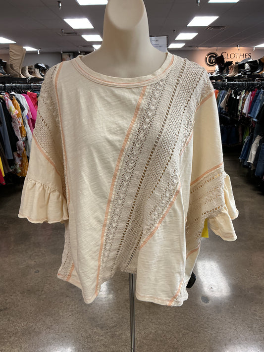 Top Ss By Mittoshop In Cream, Size:M