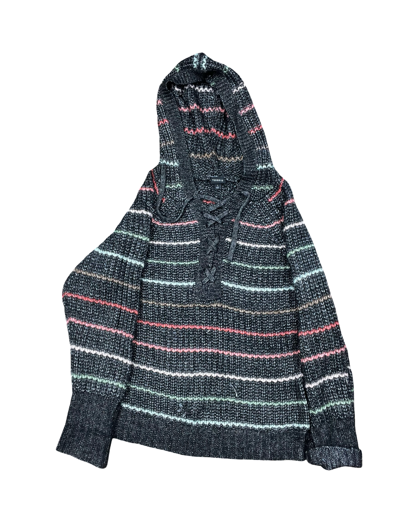 Sweater By Torrid In Black & Grey, Size:1X