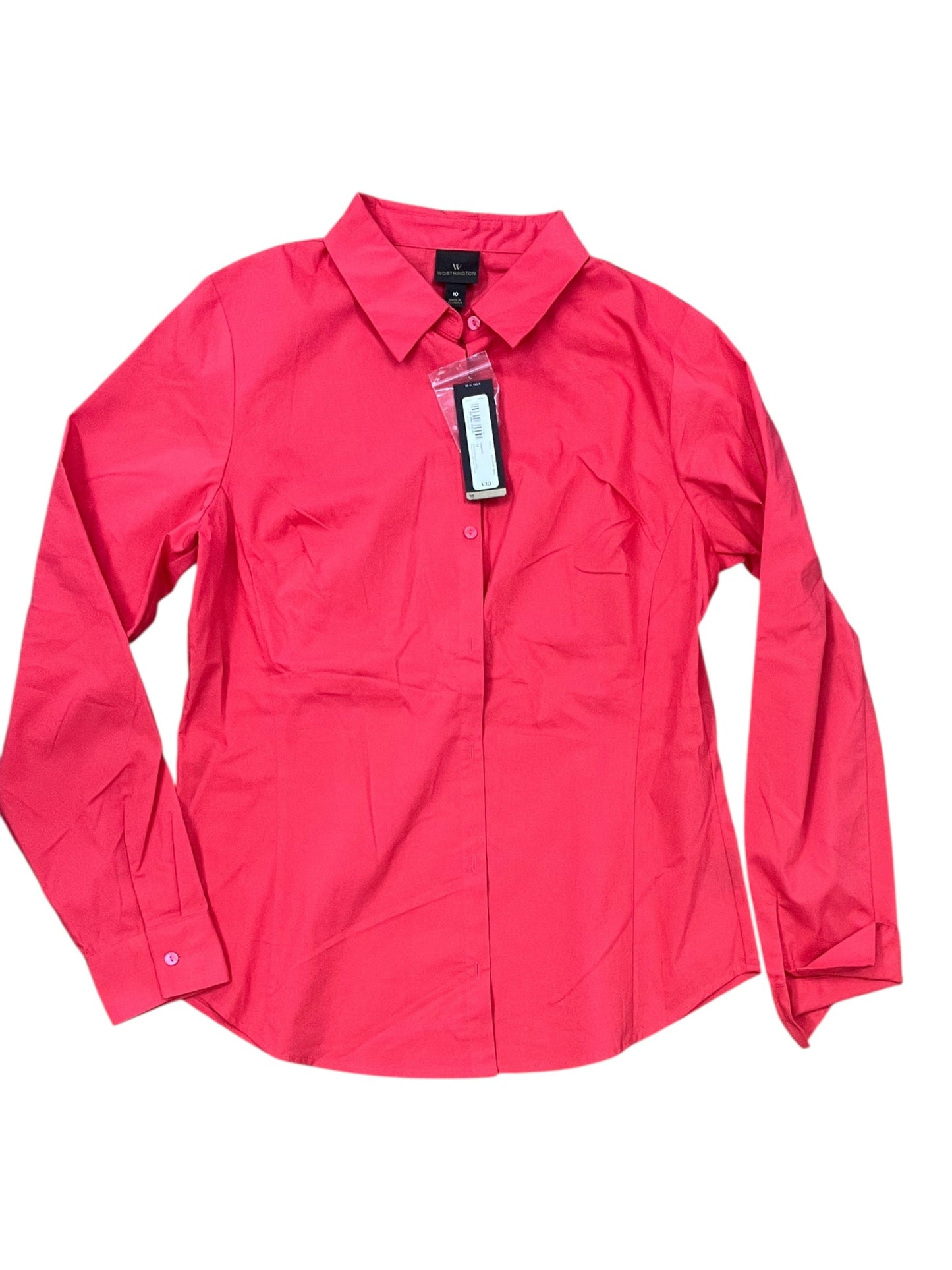 Blouse Ls By Worthington In Orange, Size:M