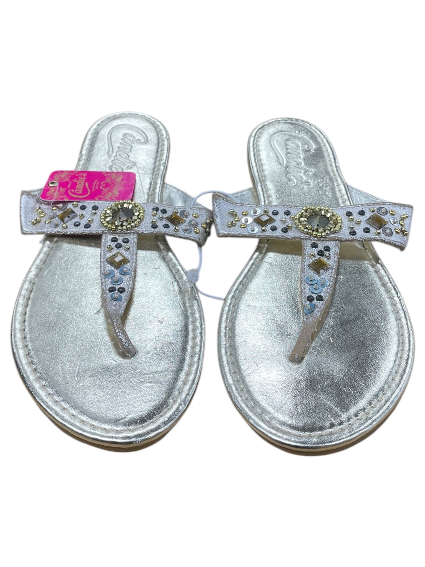 Sandals Flats By Candies In Gold, Size:9