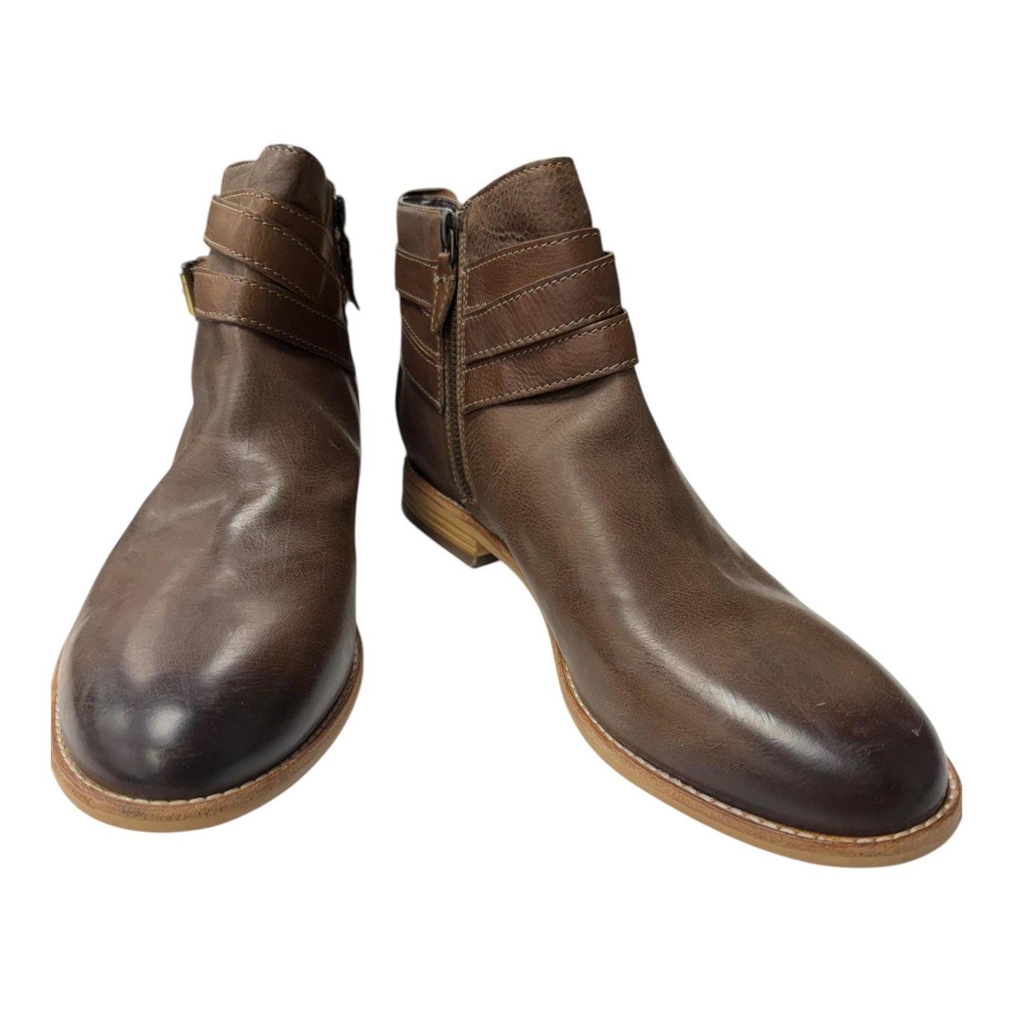 Boots Ankle Flats By Clarks In Brown, Size:12