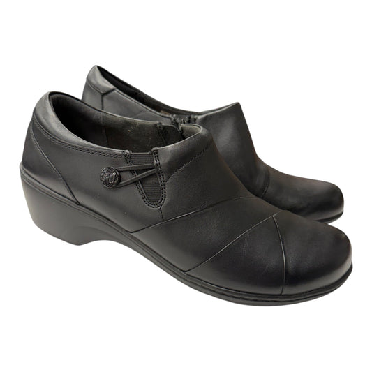 Shoes Flats By Clarks In Black, Size:12