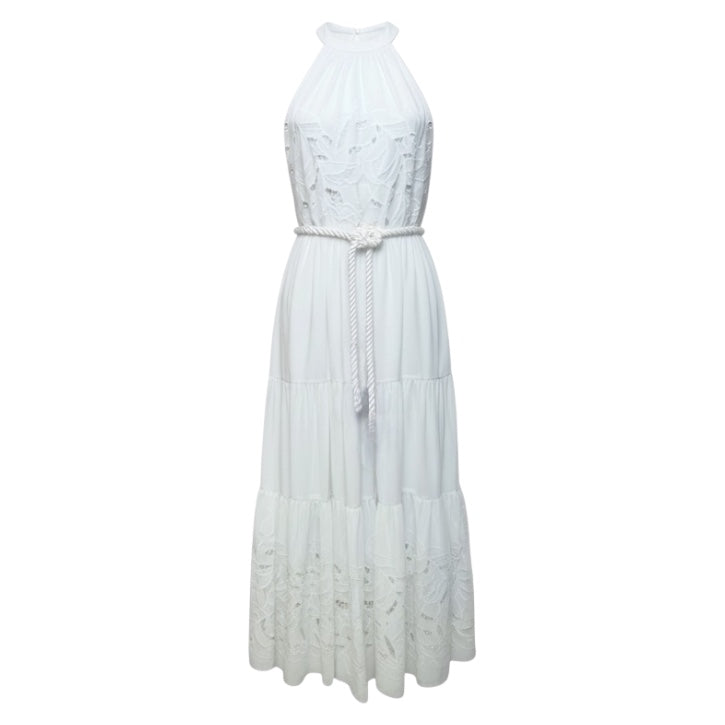 Angelica Halter Neck Maxi Dress By Alex Marie In White, Size: 4P