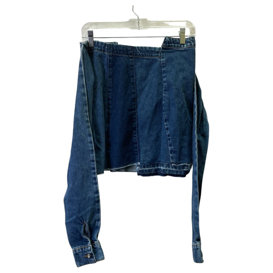 Skirt Mini & Short By Zara In Blue Denim, Size:M