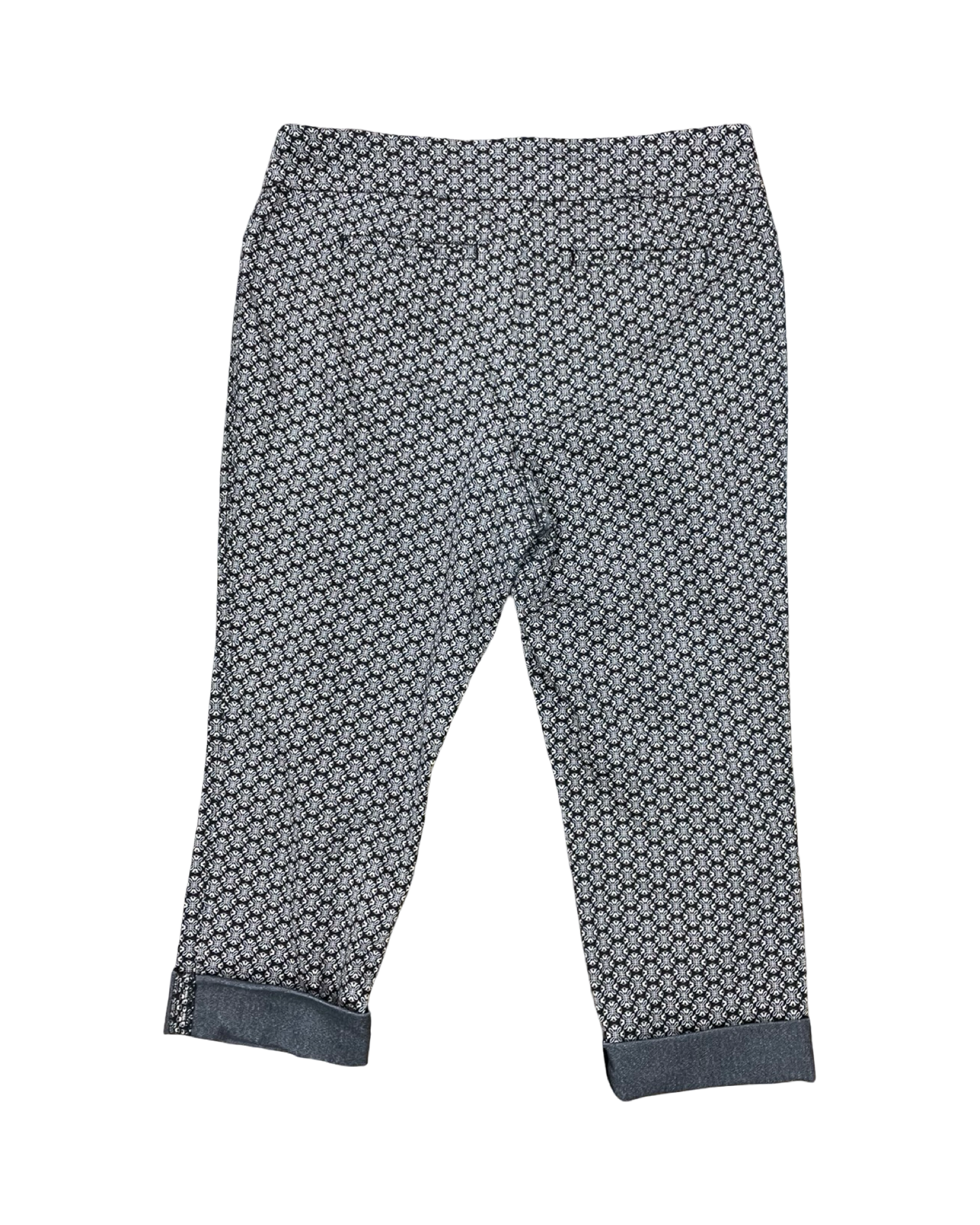 Pants Cropped By Croft And Barrow In Black & Tan, Size:16