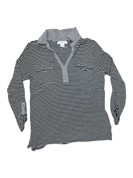 Top 3/4 Sleeve By Liz Claiborne In Black & White, Size:M