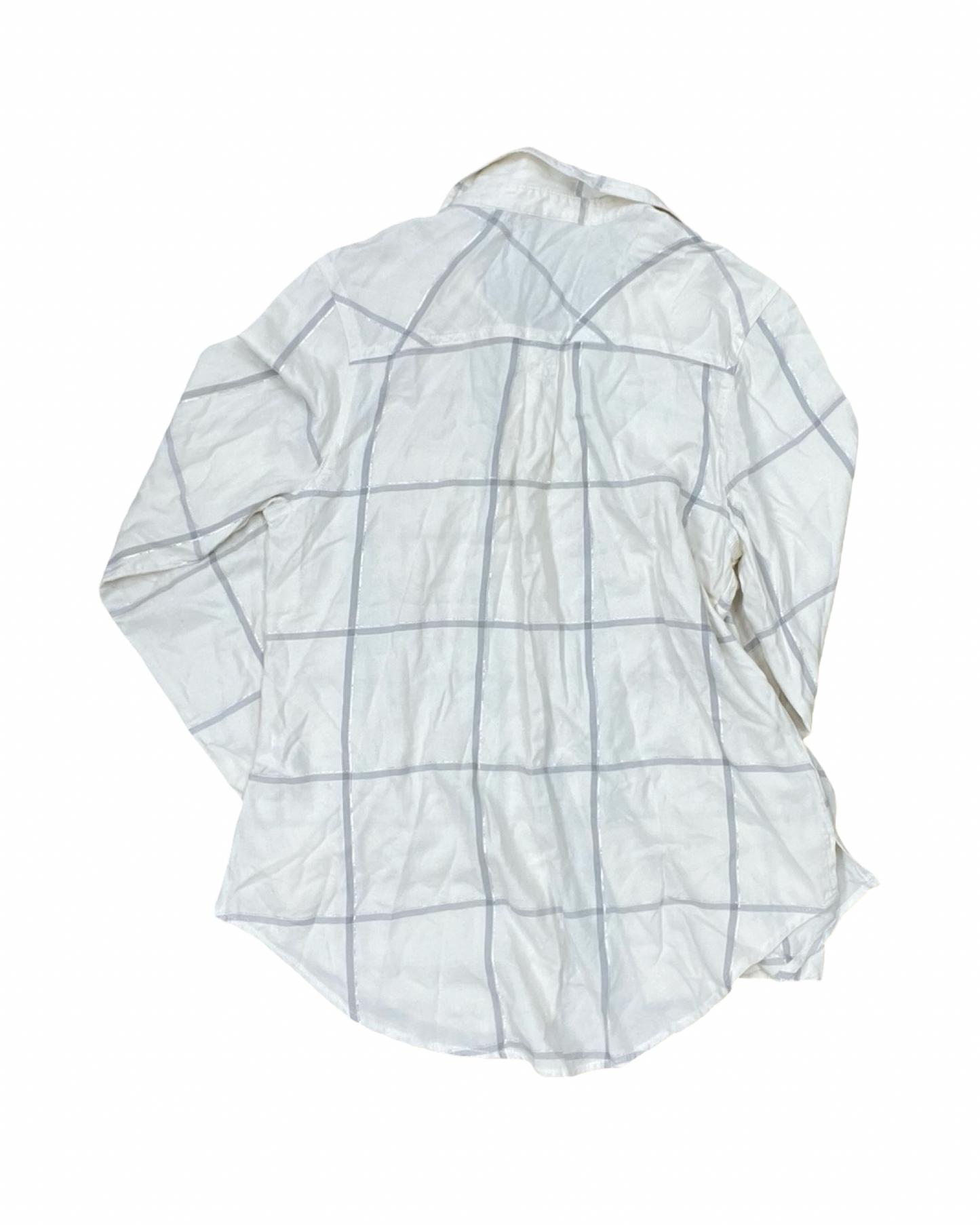 Blouse Ls By Maurices In Blue & Cream, Size:S