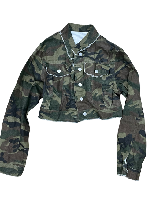 Jacket Denim By Shein In Camouflage Print, Size:L