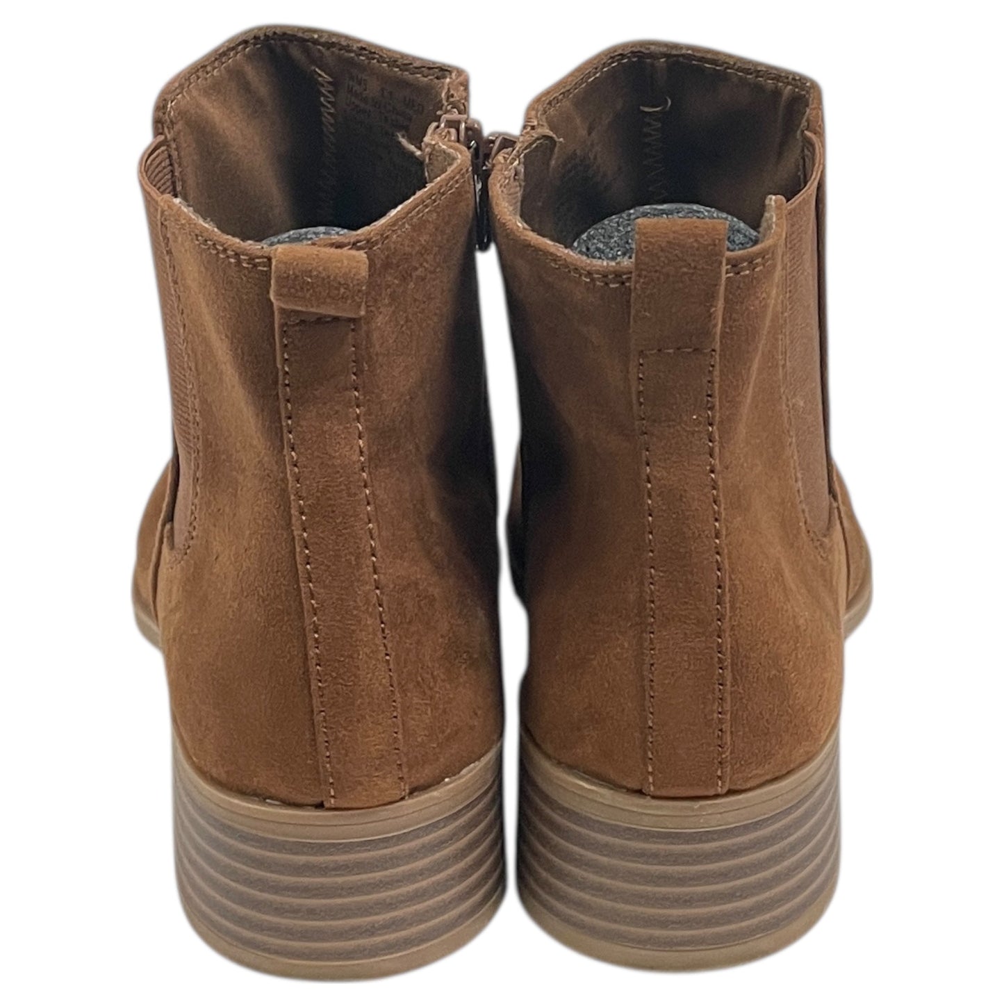 Boots Ankle Flats By So In Brown, Size:11