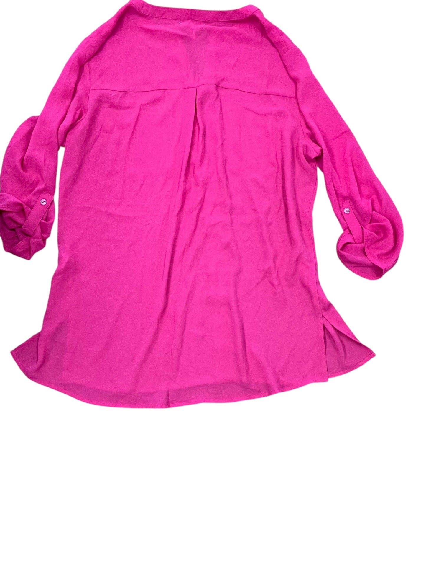 Blouse 3/4 Sleeve By Maurices In Pink, Size:L