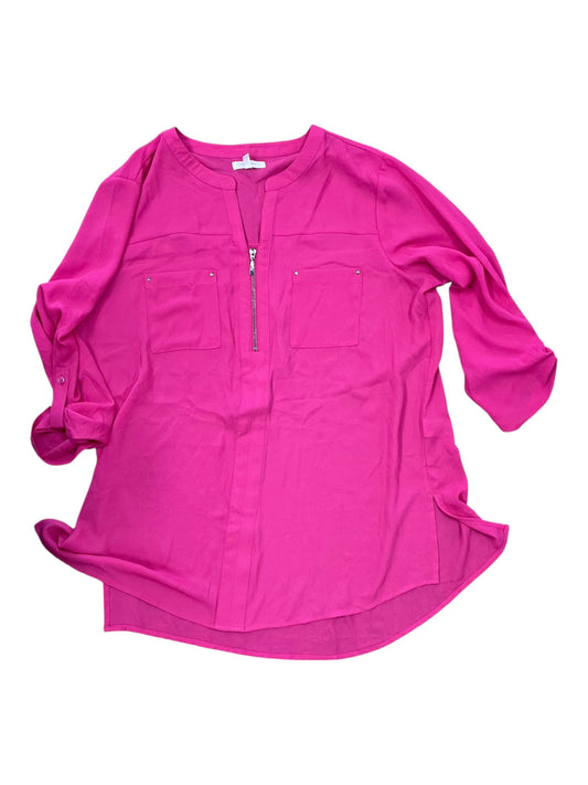 Blouse 3/4 Sleeve By Maurices In Pink, Size:L