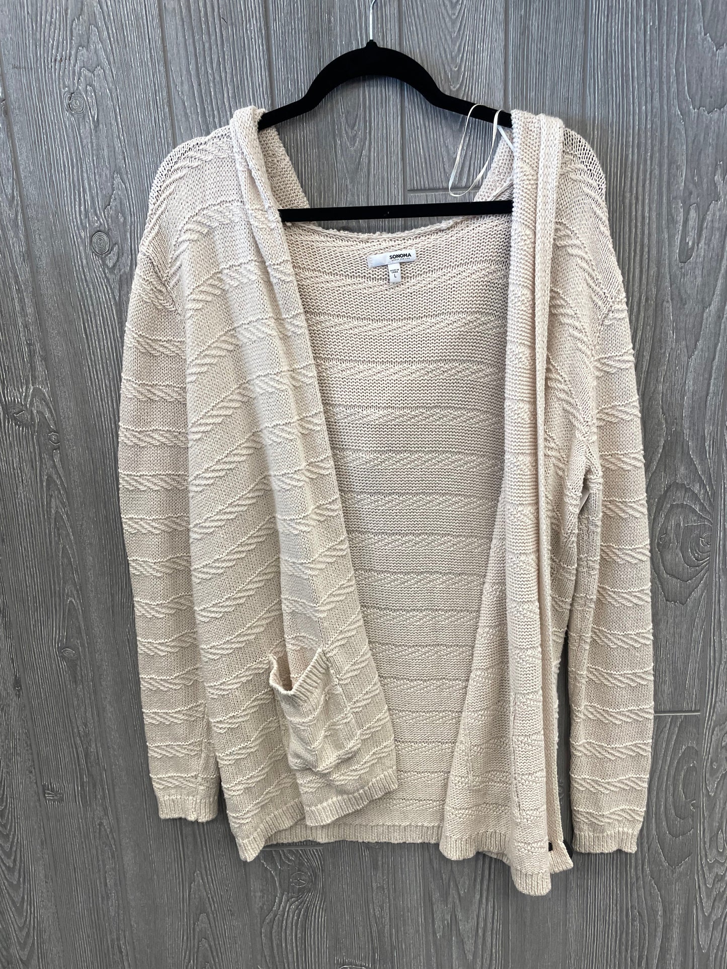 Sweater Cardigan By Sonoma In Cream, Size: L