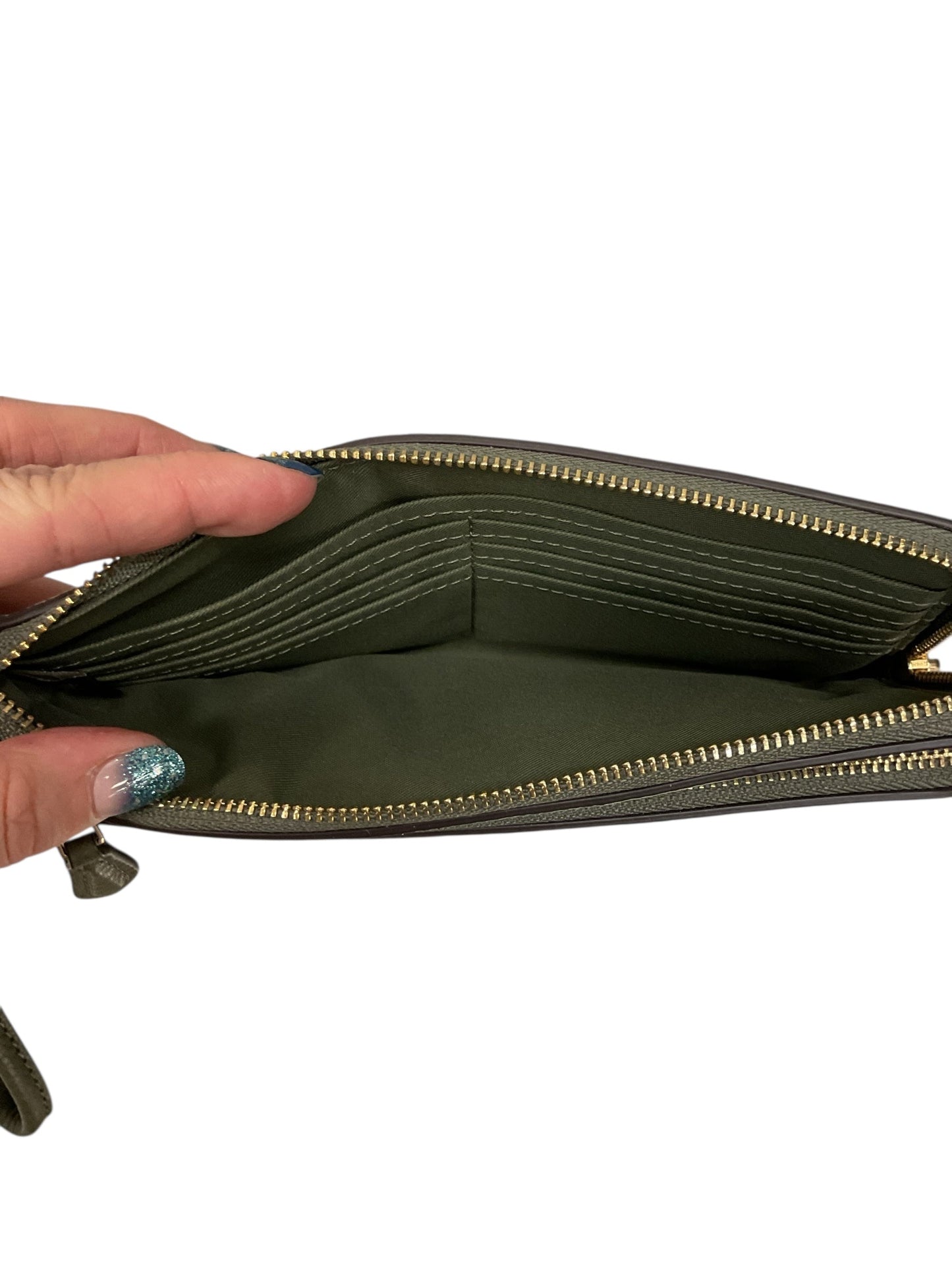 Wristlet Designer By Coach In Green, Size:Large