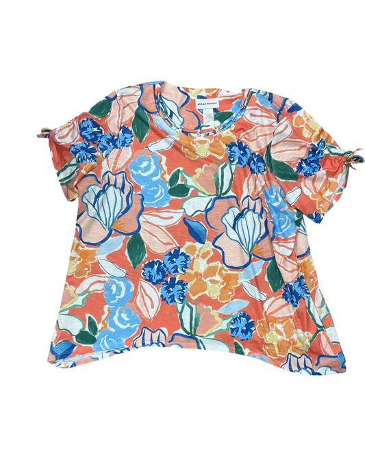 Top Ss By Alfred Dunner In Blue & Orange, Size:Xl