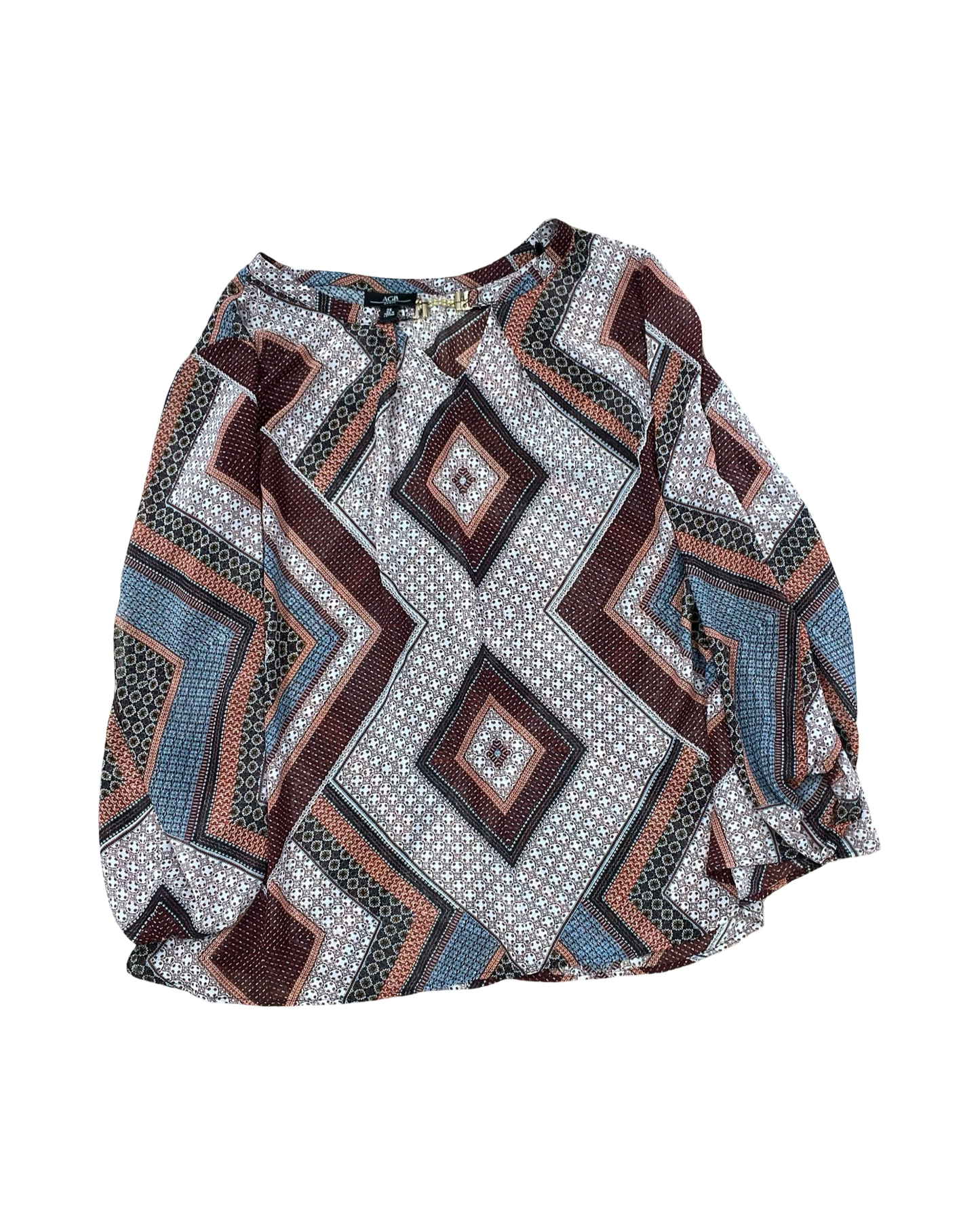 Top Ls By Agb In Maroon, Size:2X