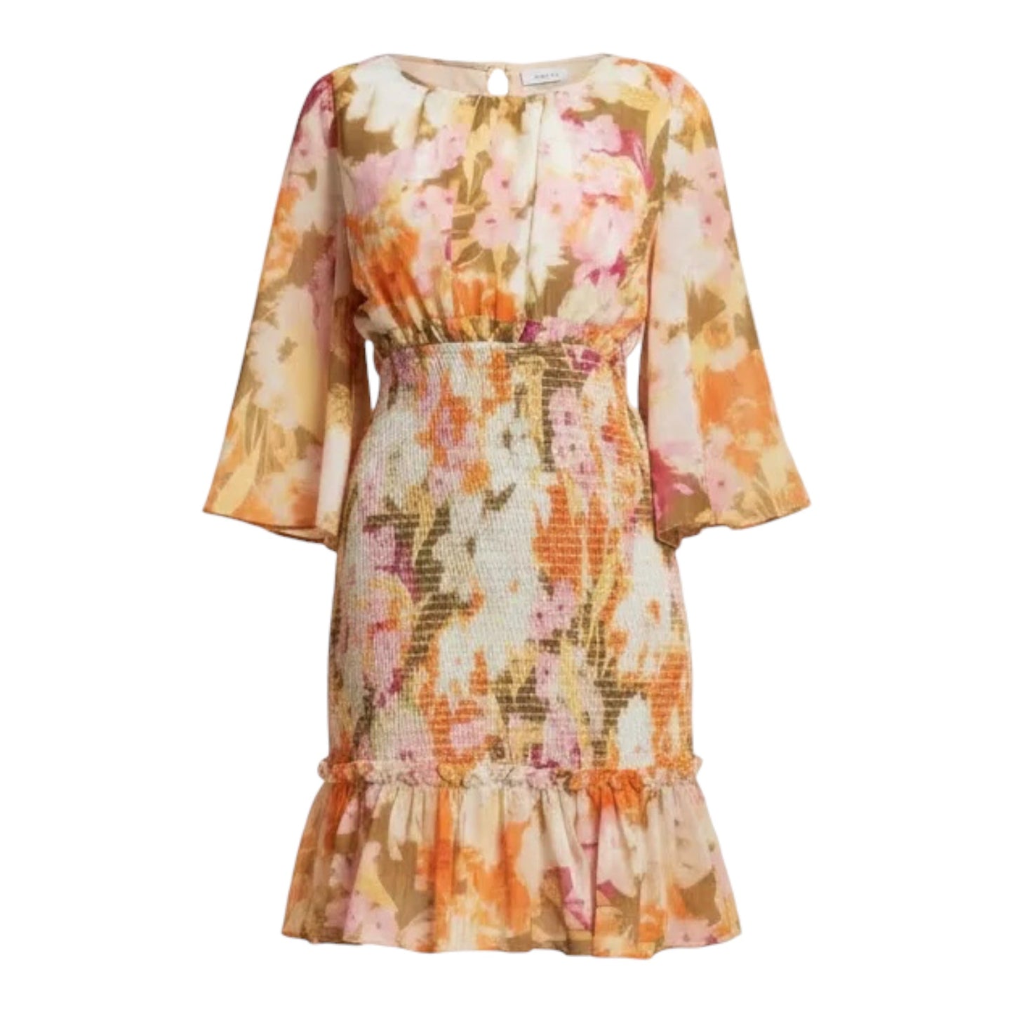 Spring Floral Smocked Mini Dress By Rachel Parcell In Floral Print, Size: S