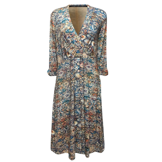 Malta Jersey Knit Midi Dress By Peruvian Connection In Multi-colored, Size: S