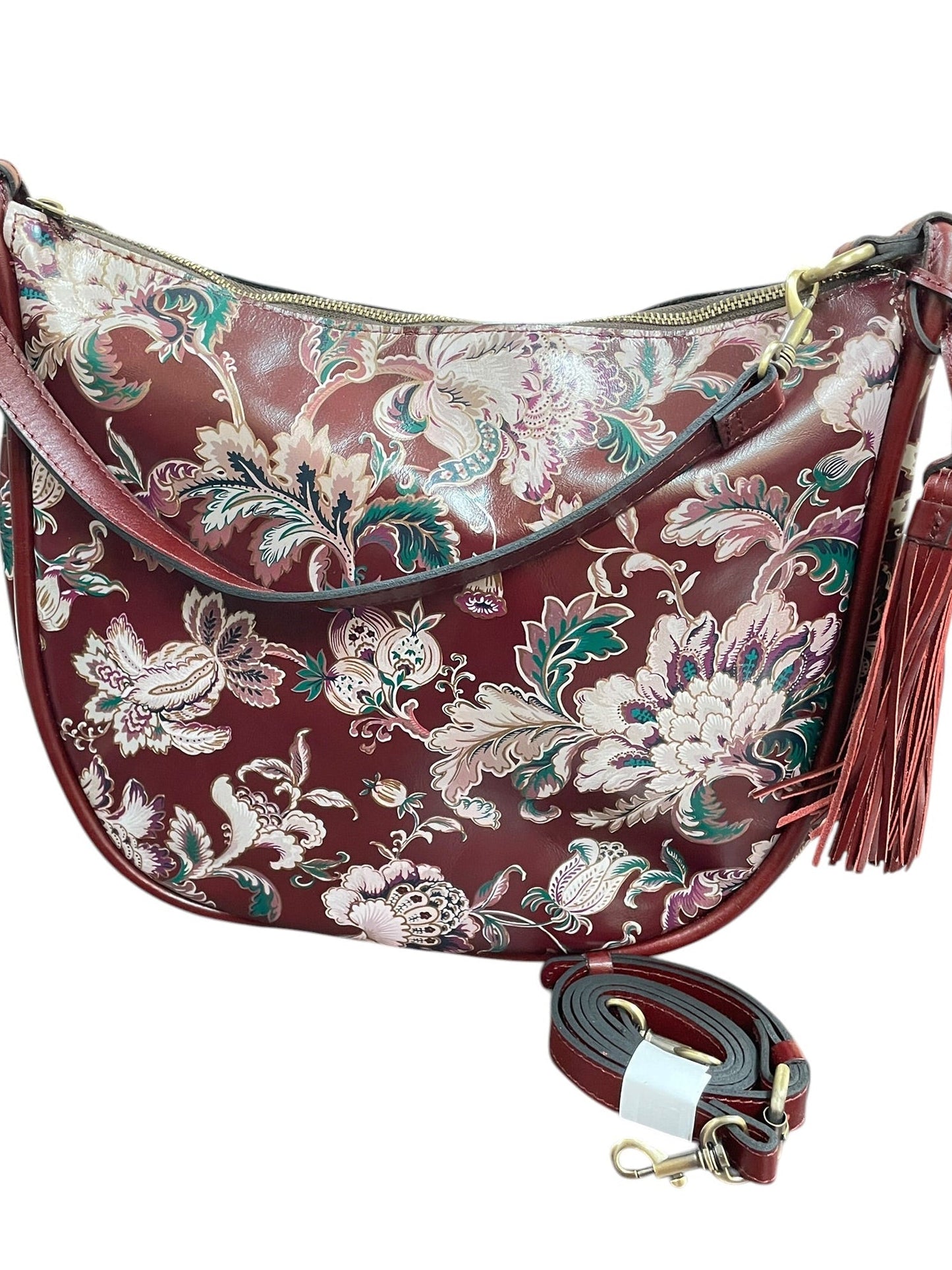 Crossbody Designer By Patricia Nash In Maroon, Size:Large