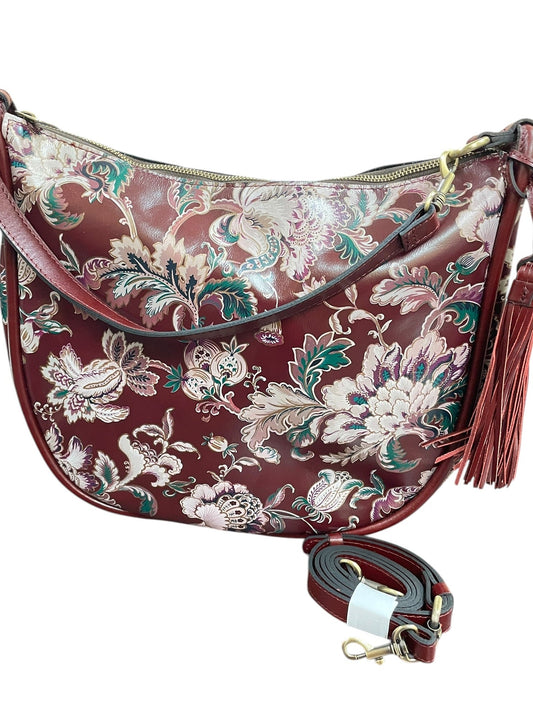 Crossbody Designer By Patricia Nash In Maroon, Size:Large