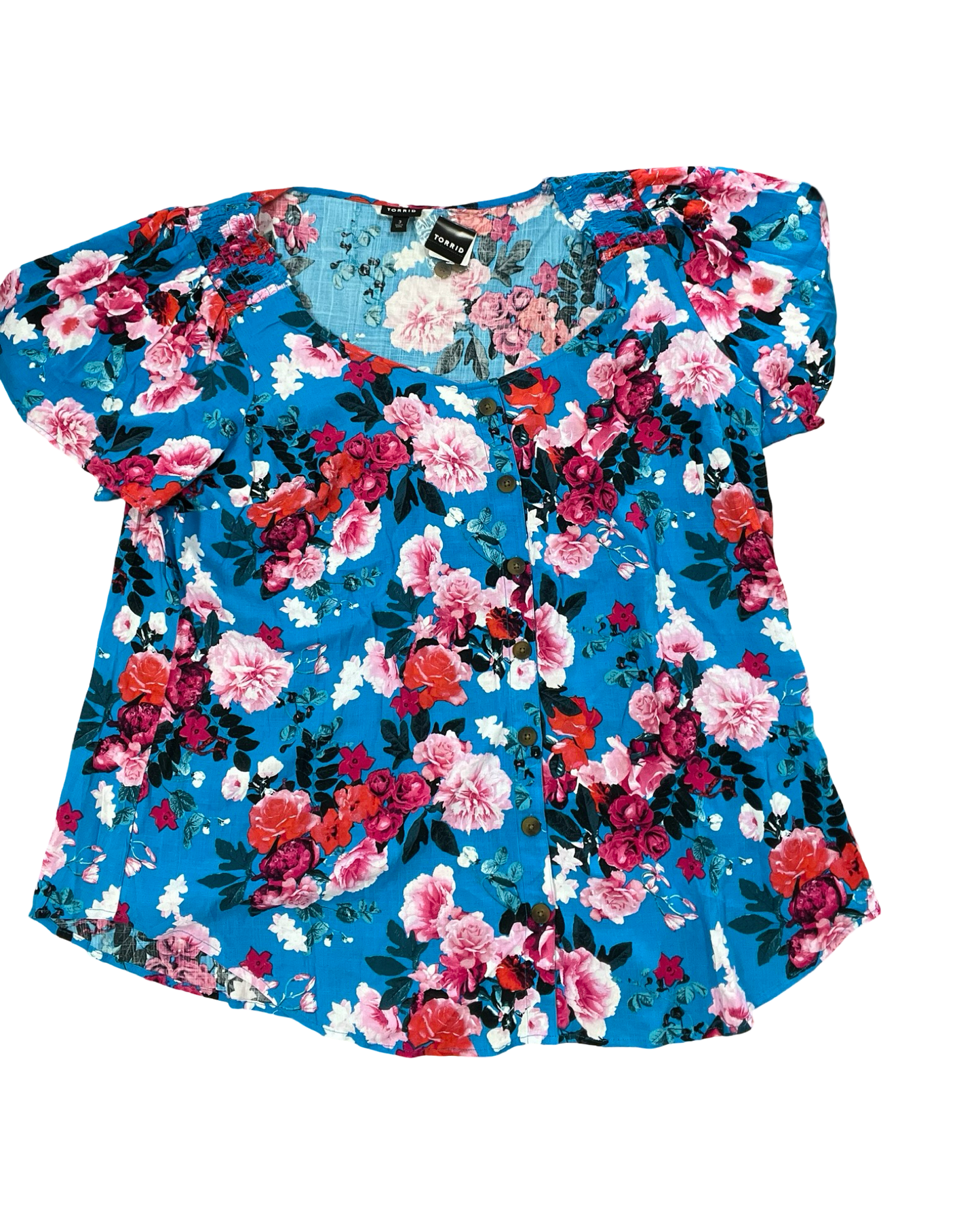 Top Ss By Torrid In Blue & Pink, Size:3X