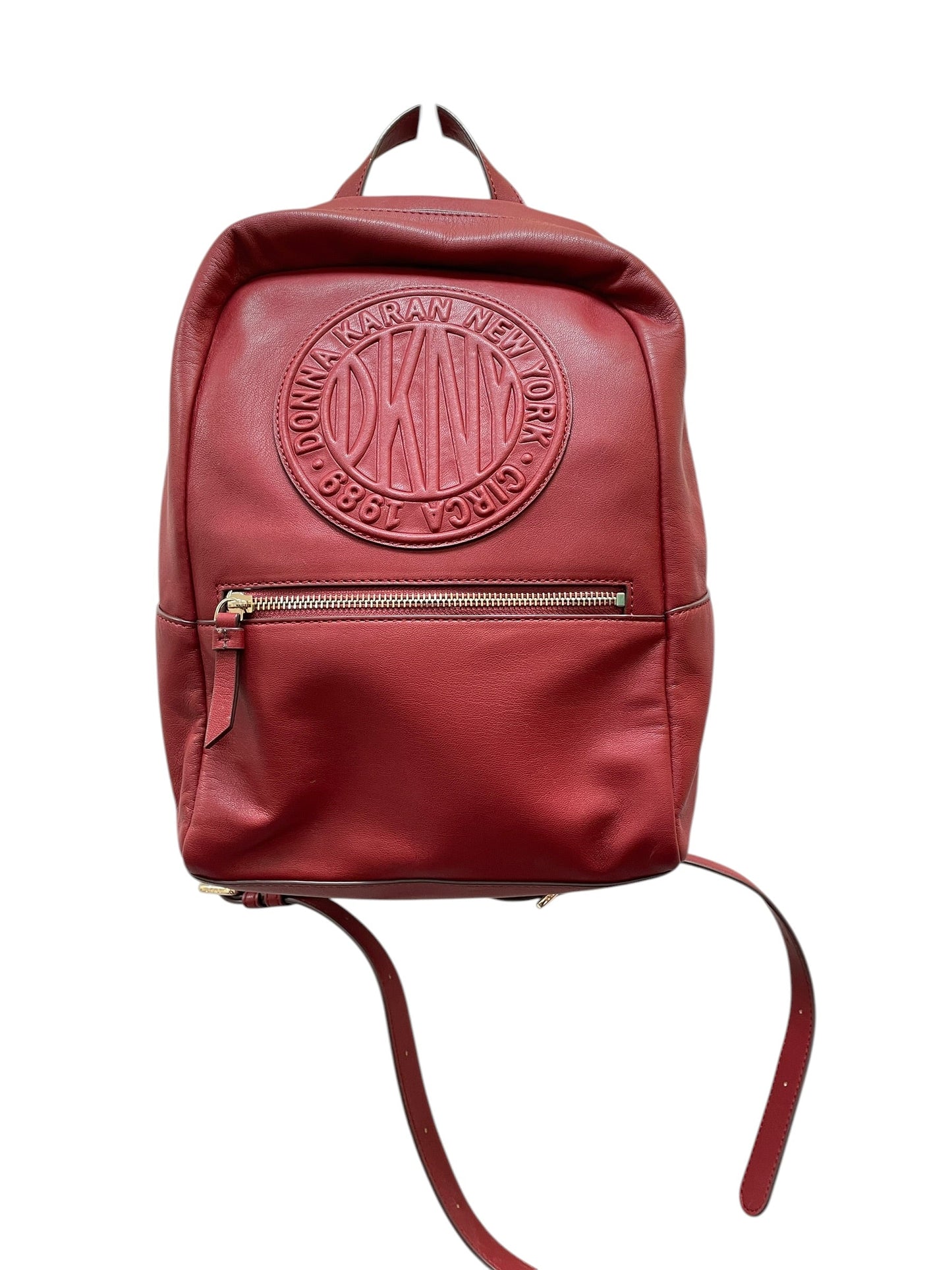 Backpack Leather By Donna Karan In Red, Size:Medium