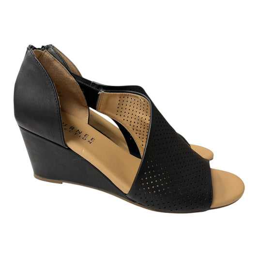Sandals Heels Wedge By Journee In Black, Size:9