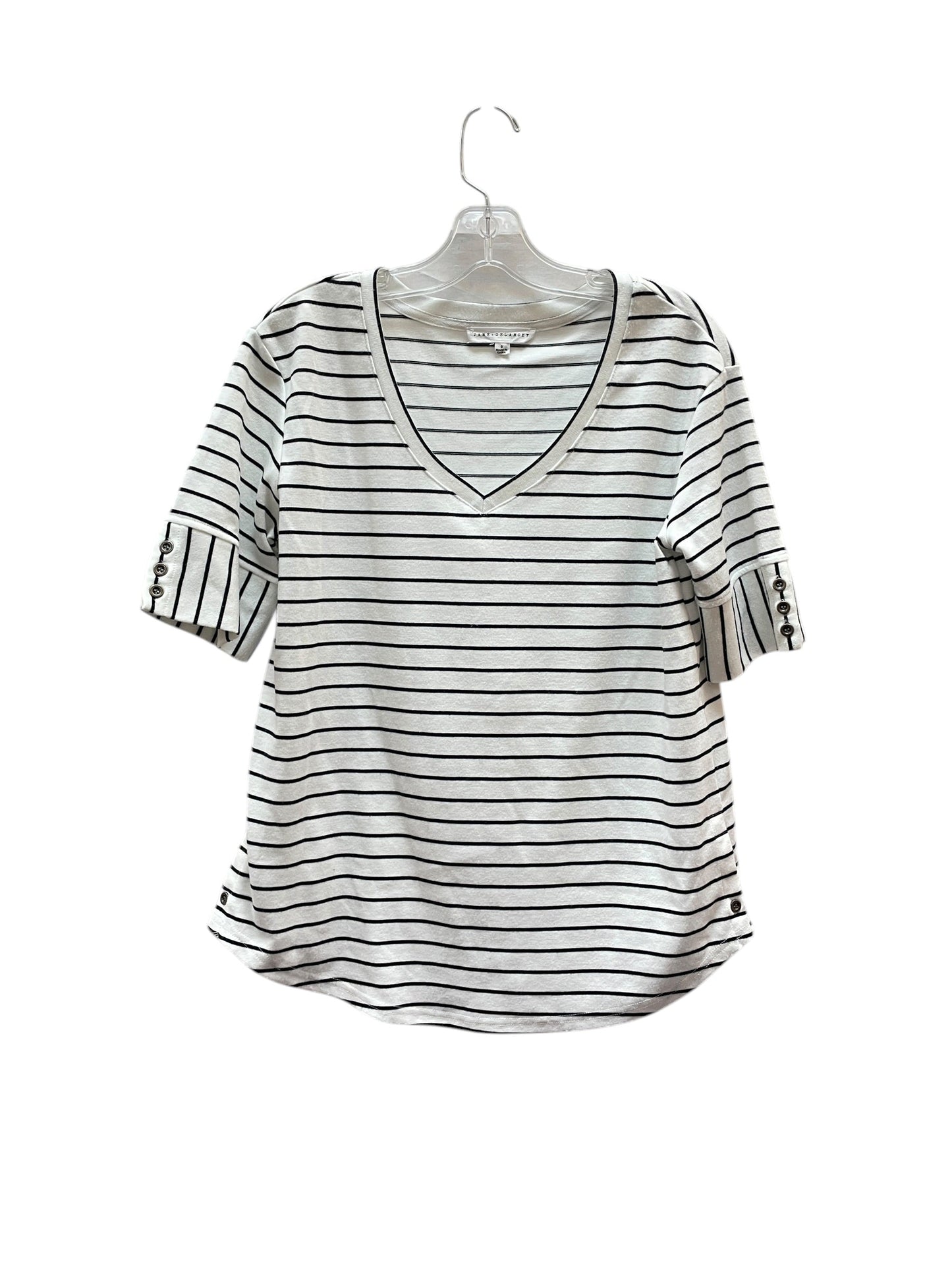 Top 3/4 Sleeve By Jane And Delancey In Black & White, Size:S
