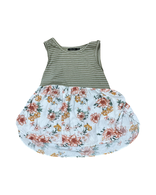 Top Sleeveless By Doe & Rae In Grey & White, Size:S