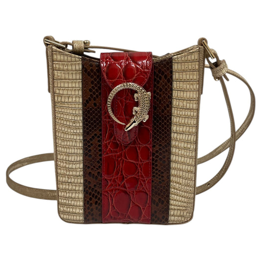Crossbody Designer By Brahmin In Red & Tan, Size:Small